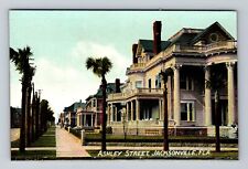 Jacksonville FL-Florida, Residential Area, Ashley Street, Vintage Postcard picture