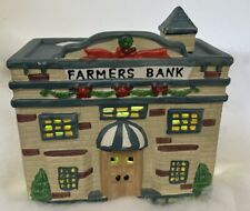 Christmas Farmers Bank Winter Valley Village Lighted Porcelain Corded Light  picture