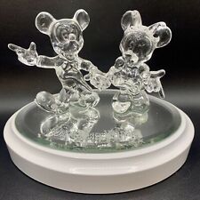 Disney Mickey and Minnie Walking Arribas Brothers Crystal Glass Figurine picture
