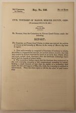 1854 US House Committee Land Claims Report, School Lands Mercer County, OH picture