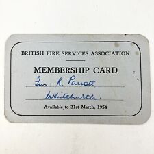 Vintage 1954 British Fire Services Association Membership Card Leicester picture