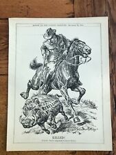 1914 original cartoon print - general botha - rebellion  picture