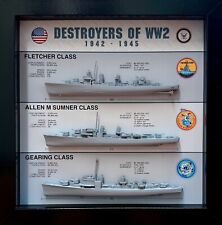 Destroyers of WW2 Display Box, 1942-1945, Fletcher, Sumner, Gearing, 9