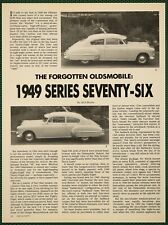 Oldsmobile 1949 Series Seventy-Six 76 Design Spec Vintage Pictorial Article 1986 picture