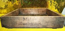 Vintage Original  Blue berries Wooden Shipping Crate   Maine picture