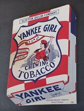 Vintage YANKEE GIRL CHEWING TOBACCO Counter Display Stand Up Sign Cardboard  picture