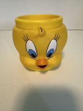 Vintage LOONEY TUNES Tweety Bird Mug 1992 Warner Bros Plastic Tweety Bird 3D Cup picture