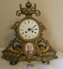 ANTIQUE FRENCH BRASS YAPY JAPY FRERES MANTEL CLOCK PRE-1900 WORKING picture