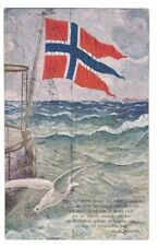 1914 NORTH SEA DOVE NORWEGIAN SHIP FLAG NORWAY VTG PC EXPOSITION PM'S KRISTIANIA picture