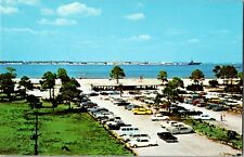 60S PICNIC AREA FORT PICKENS STATE PARK, PENSACOLA, FL unposted aerial OLD CARS picture