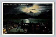 Ketchikan, AK-Alaska, An October Night By Moonlight c1930, Vintage Postcard picture