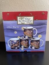 New Susan Winget 4 Piece 1998 Holiday Mug Set Over the Housetops Christmas picture