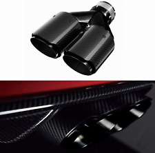 Dual Car Carbon Fiber Exhaust Tip Y-Style Muffler Pipes Exhaust Tips with Mirror picture