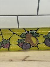 Vintage Libbey Stained Glass Tidbit Tray Fruit Motif Rare Yellow picture