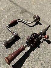 Lot Of 2 Antique Millers Falls Hand Drills-No. 2 & No. 771 12” Made In USA picture