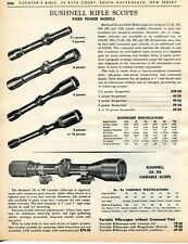 1964 Print Ad of Bushnell Fixed Scopechief & Variable Power Rifle Scope picture