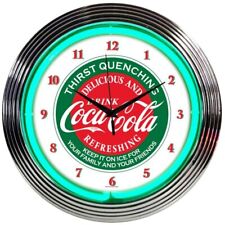 New Coca Cola neon sign clock wall lamp light Coke Evergreen Soda Machine Vendo picture