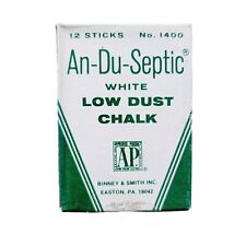 Vintage An-Du-Septic No.1400 Binney Smith White Dustless Chalk 12 Sticks picture