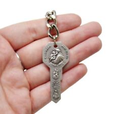 Saint Christopher St Anthony Key Shaped Keychain Car Accessory Gift 4 3/4 In picture