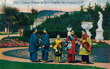 CHINESE WOMEN AT SUTRO HEIGHTS, SAN FRANCISCO, CAL. CA. STATUES. COLORFUL DRESS. picture