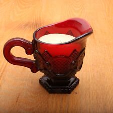 Creamer AVON 1876 Cape Cod Ruby Red Glass Vintage With Candle picture