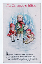 Christmas Vintage Postcard Clapsaddle Artist Signed Children Snow Gifts picture
