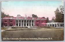 Chautauqua New York Chautauqua Institution Colonnade DB Cancel WOB Postcard picture
