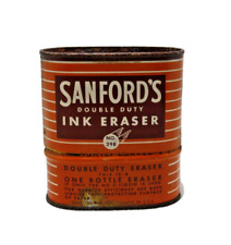 VTG Sanford's Tin Double Duty Ink Eraser in Original Orange Contents Inside #298 picture