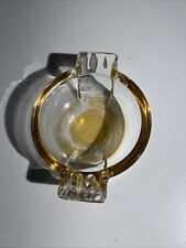 Vintage Irridescent Light Amber Round 2 Wings Glass Ashtray 6 Rests 5