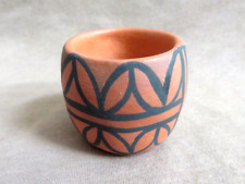 Older Santo Domingo Pueblo Hand Coiled Pottery Mini Pot by CA 1997 P0251 picture