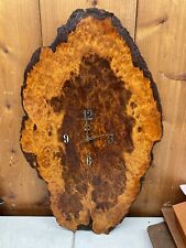 Breathtaking Vintage Burl Wood Clock Slab Large and in Charge picture