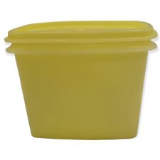 Vintage Tupperware 1243-4 Yellow Shelf Saver Storage Containers With Lid picture