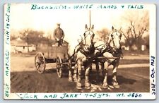 Postcard RPPC Brewery Delivery Horse Drawn Wagon Buckskin Best Pair Jack Jake G6 picture
