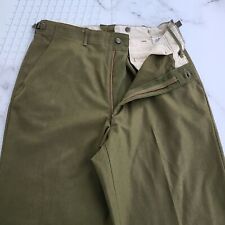 Army Field Pants Size 31 Green Wool Military Trousers Dark Wash M-1951 Olive picture