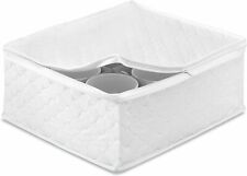 Whitmor Vinyl 12 Cup Storage China Cup Quilted Case- White picture