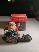 Kirkland's Poly Resin Santa, Art Mark Original Box Vintage 90s picture