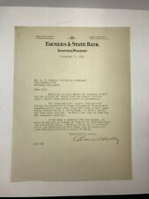 1933 Letter from Farmers & State Bank Evansville WI to C P Jaeger Madison WI picture