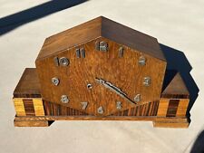 Classic Art Deco Wood Mantle Clock picture