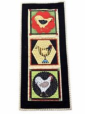 Farmhouse Quilted Wall Hanging Chicken Hens and Rooster picture