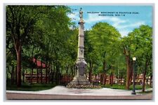 Sheboygan WI Wisconsin Soldiers' Monument in Fountain Park -8 Unp Linen Postcard picture