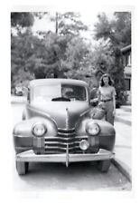 1950s American Girl Ford Car Candid Vintage Photo Snapshot California picture