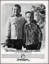 1962 Young Boys wearing snowsuits 3M Scotchgard retro photo print ad L14 picture