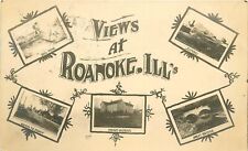 Postcard RPPC 1912 Multi Views Illinois Roanoke 23-12364 picture