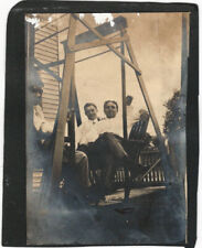 1920s Three Young Men on a Backyard Swing White Fashion Shirts Photo Snapshot picture