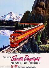 Southern Pacific Railroad Shasta Daylight AD Poster SP Portland  Train 8x11 picture