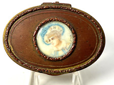 Antique Victorian French Bronze  Pictorial Pill Box picture