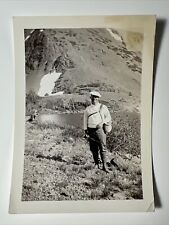 1920s Man Lake FISHING Knickers Hat Rod Reel CREEL vintage Photo Snapshot picture