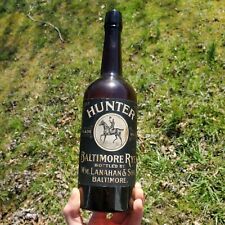 Red/Amber Hunter Baltimore Pure Rye Labeled Whiskey Bottle Pre Prohibition picture