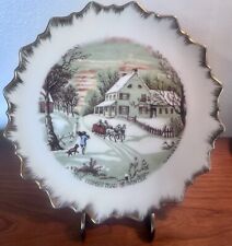 VTG  Currier & Ives (2) Plates The Homestead In Winter & The Farmers Home Winter picture