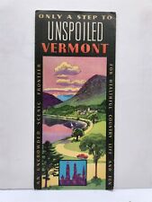 1939 Unspoiled Vermont Travel Brochure & Map Souvenir Sking Golf Camping WW picture